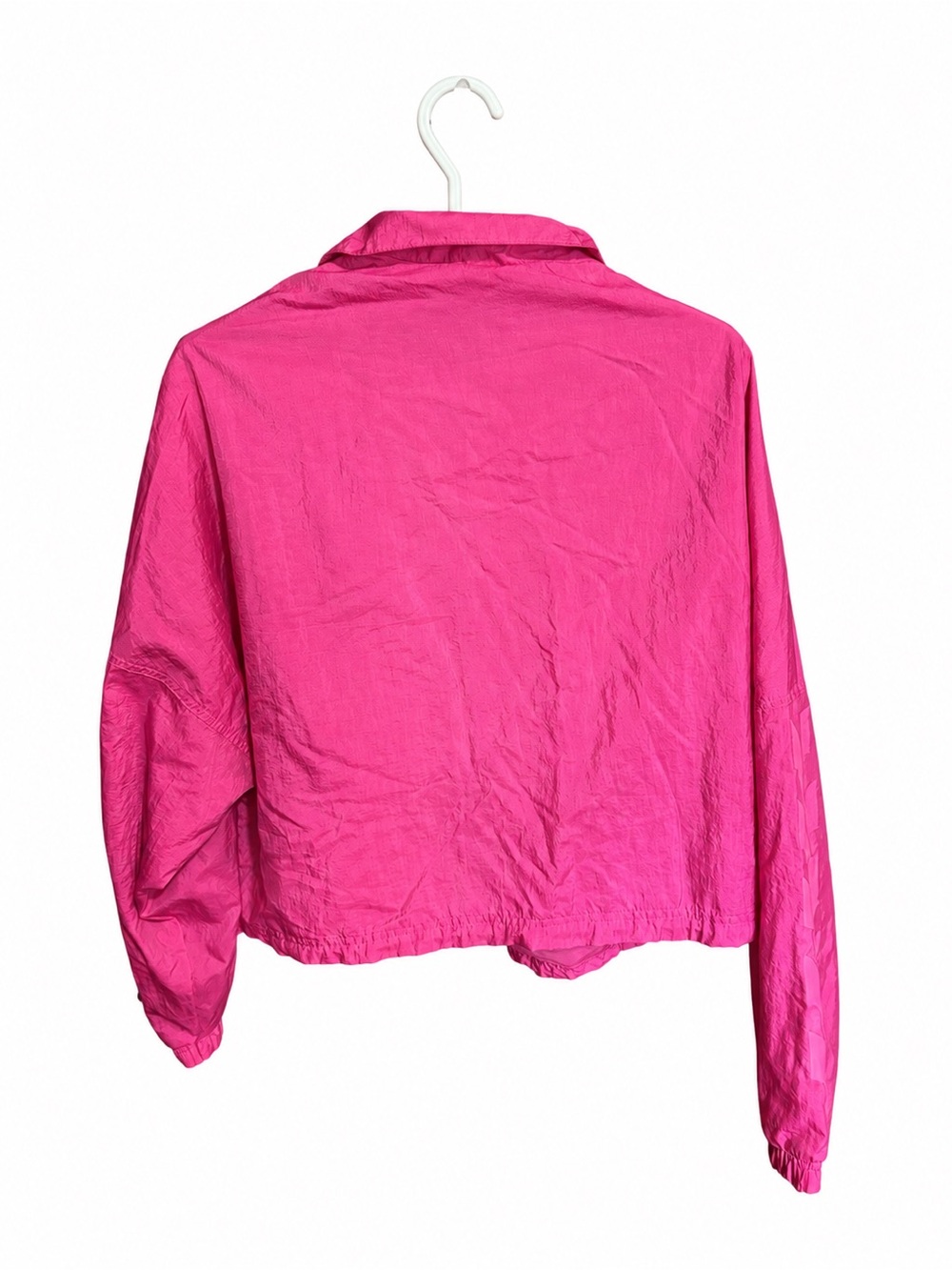 PUMA Hot Pink Cropped Windbreaker Jacket 2019/2020 Y2K Look - Picture 2 of 3